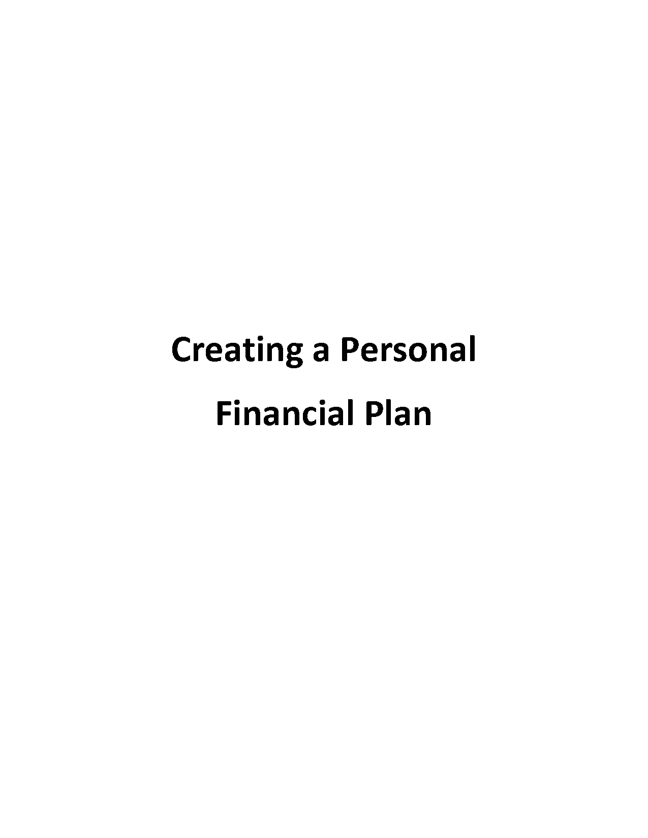 how to actually set a financial plan