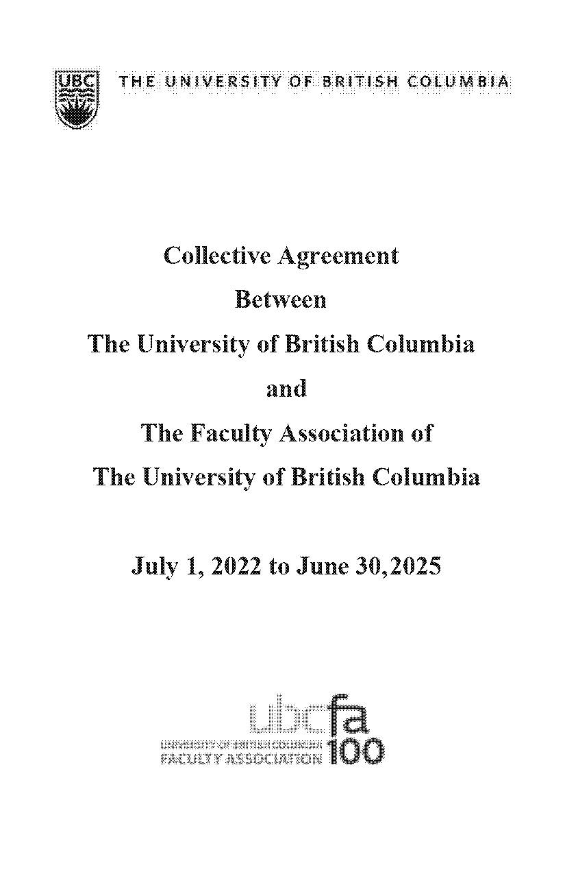 ubc faculty association collective agreement