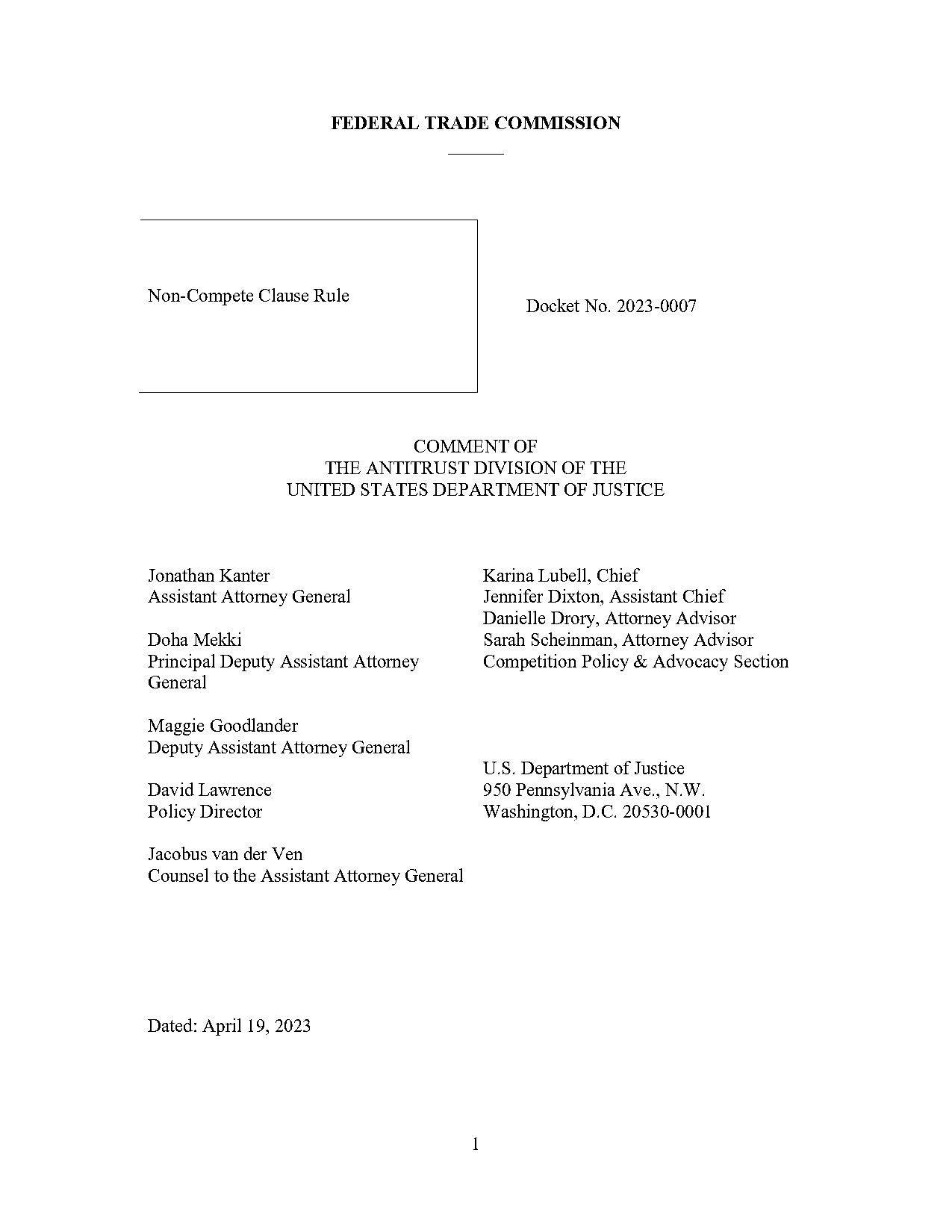 free non compete agreement template document