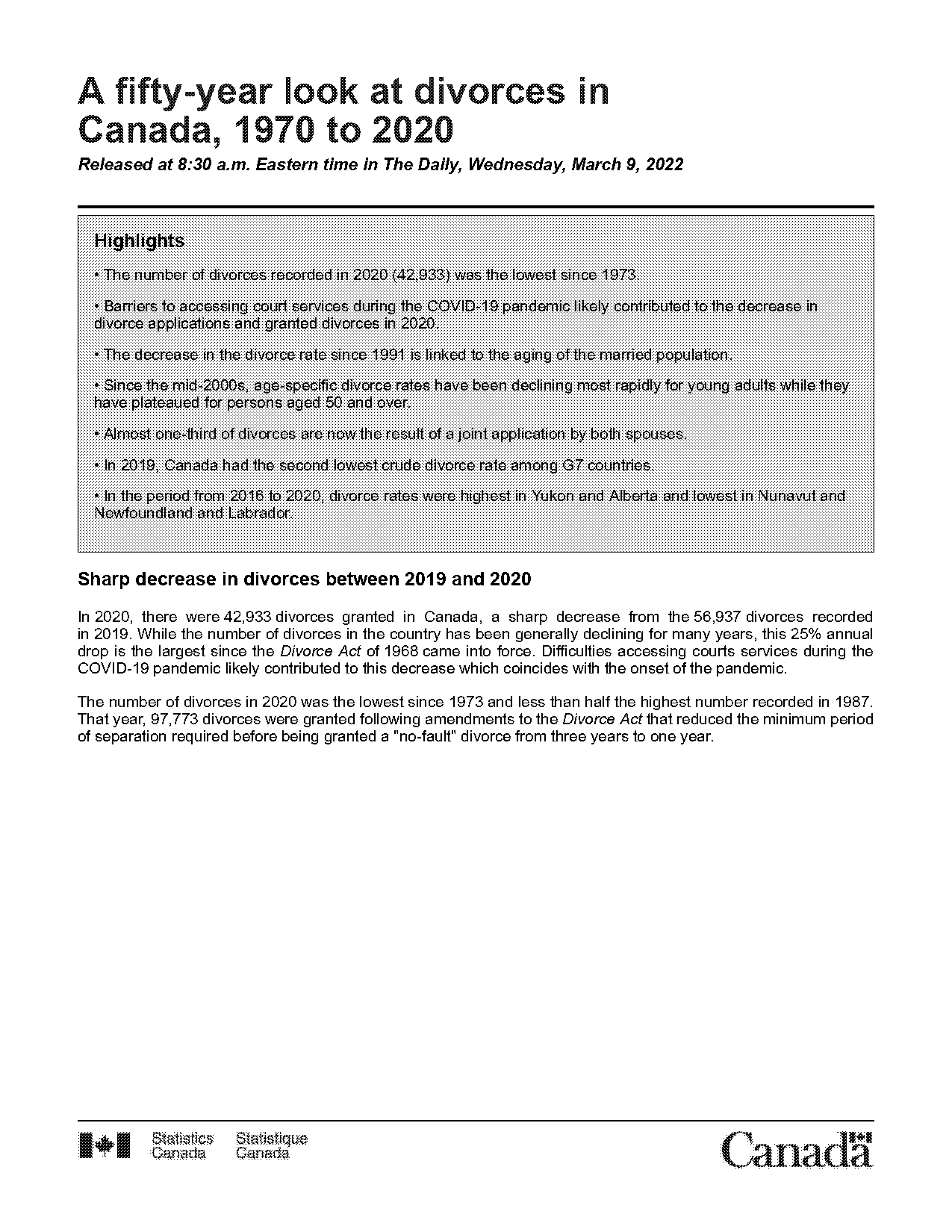 average age for divorce in canada