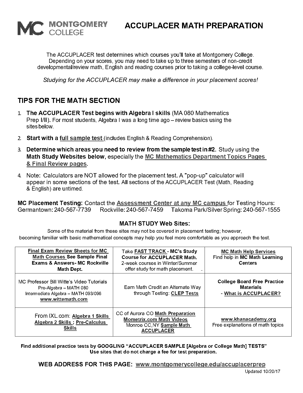 accuplacer sample tests english