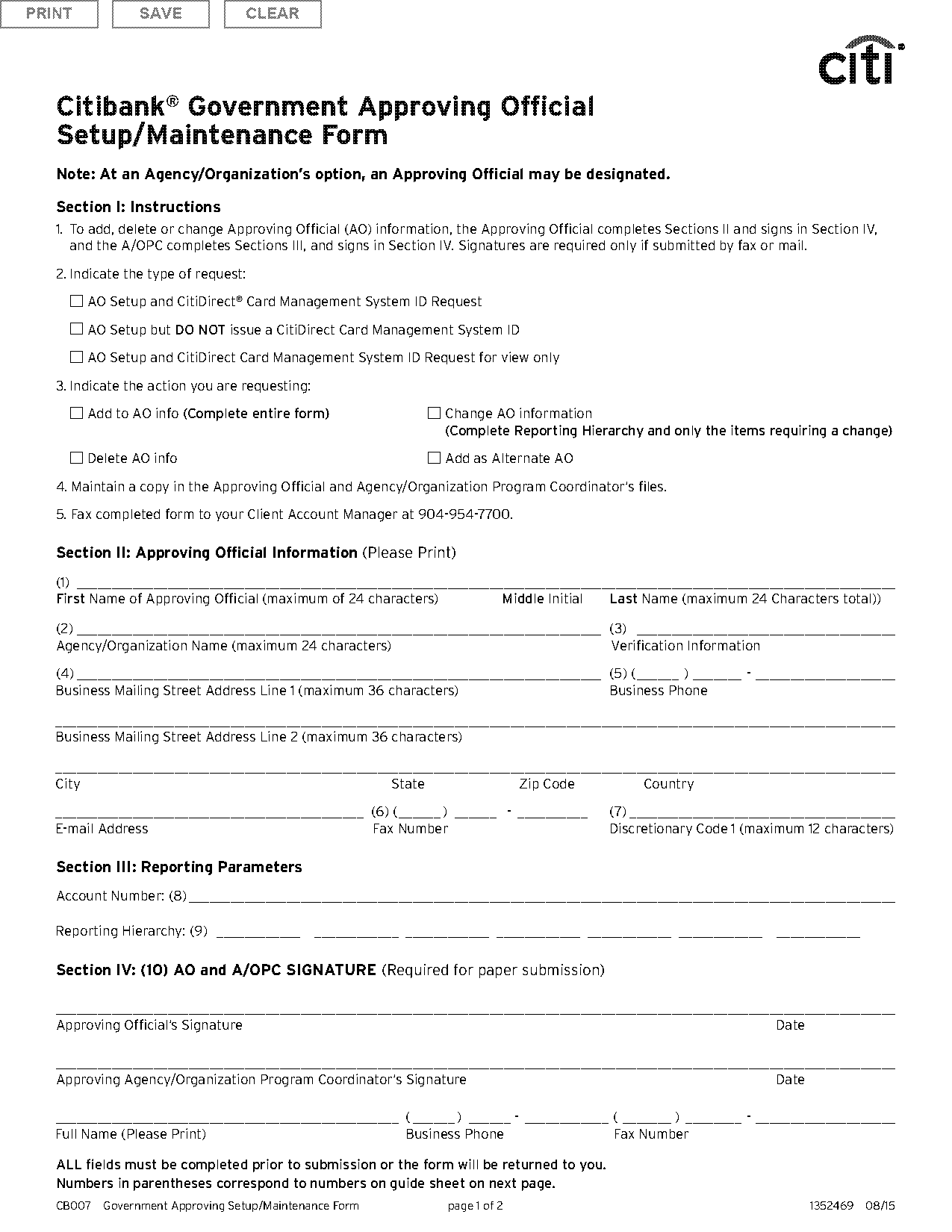 citi address change form