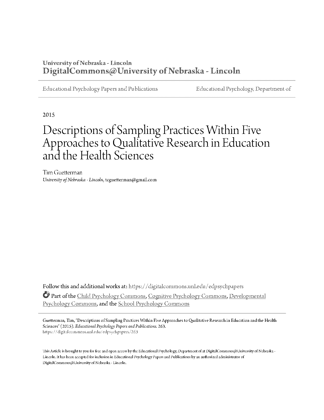 example of sampling theory in nursing research