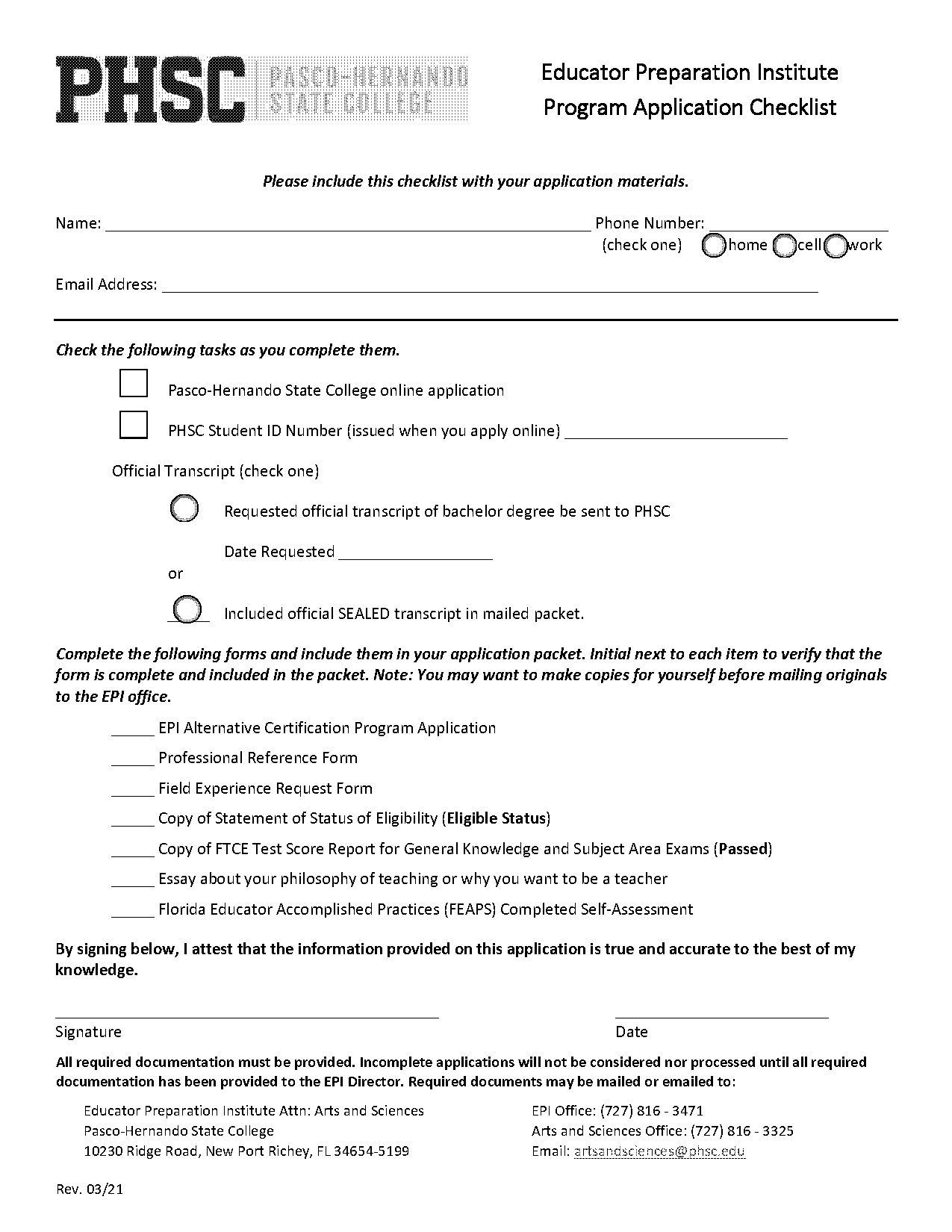 epi assessment for school job application