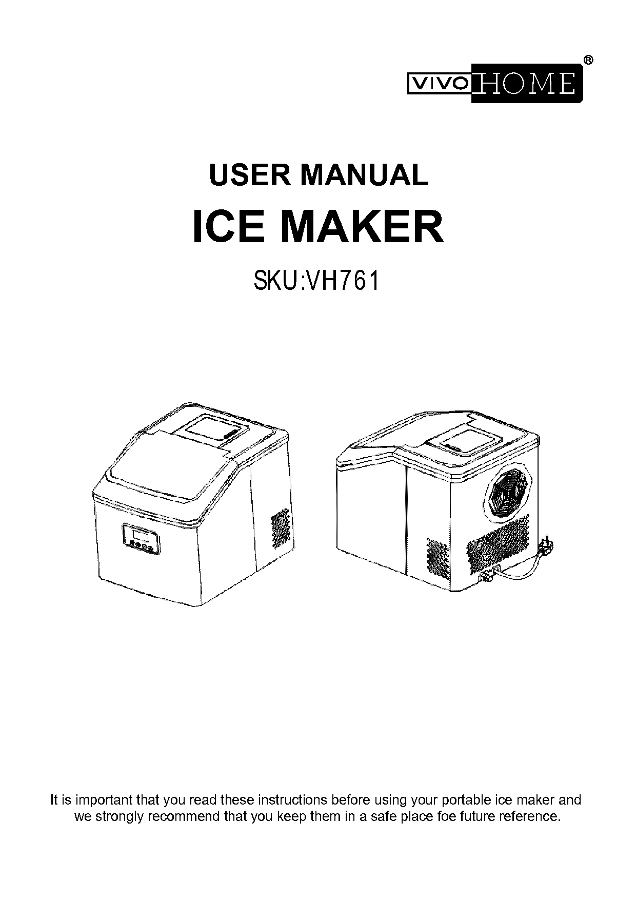 vivohome ice maker instructions