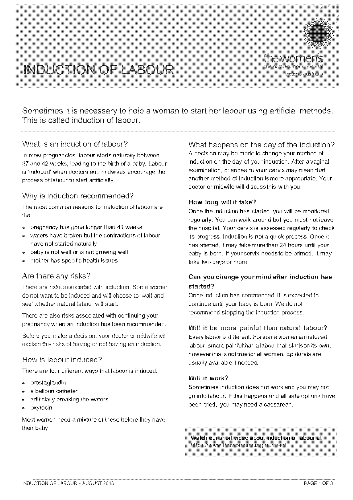 how long do contractions last when induced