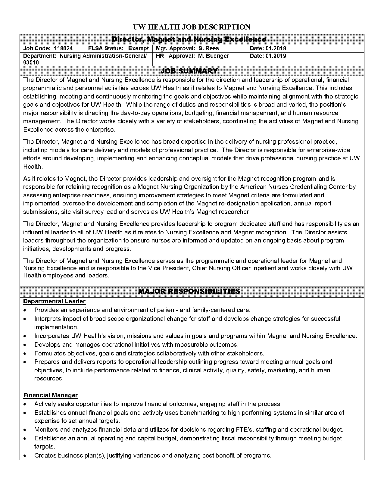 best summary for nursing director resume