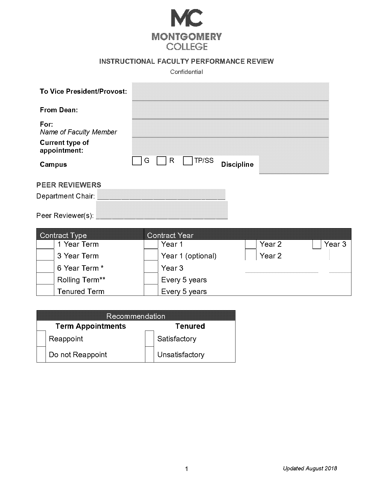 faculty performance evaluation sample