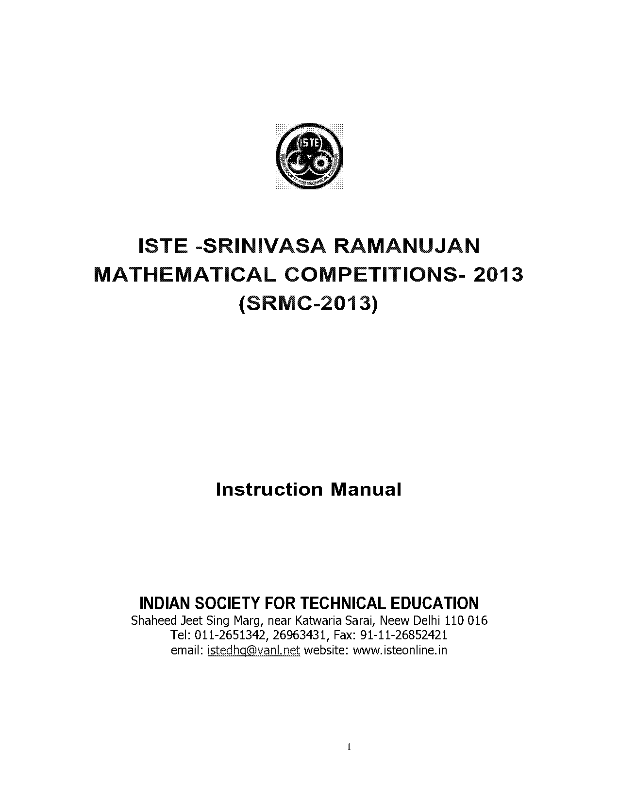 ramanujan maths competition sample papers