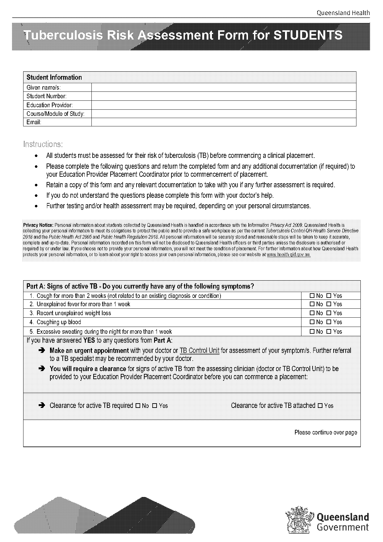 queensland health vaccination record form