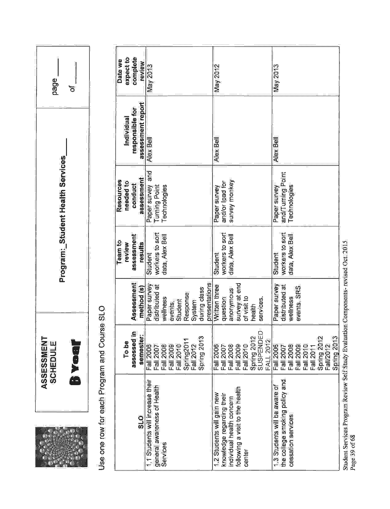 busines plan template for college student health center