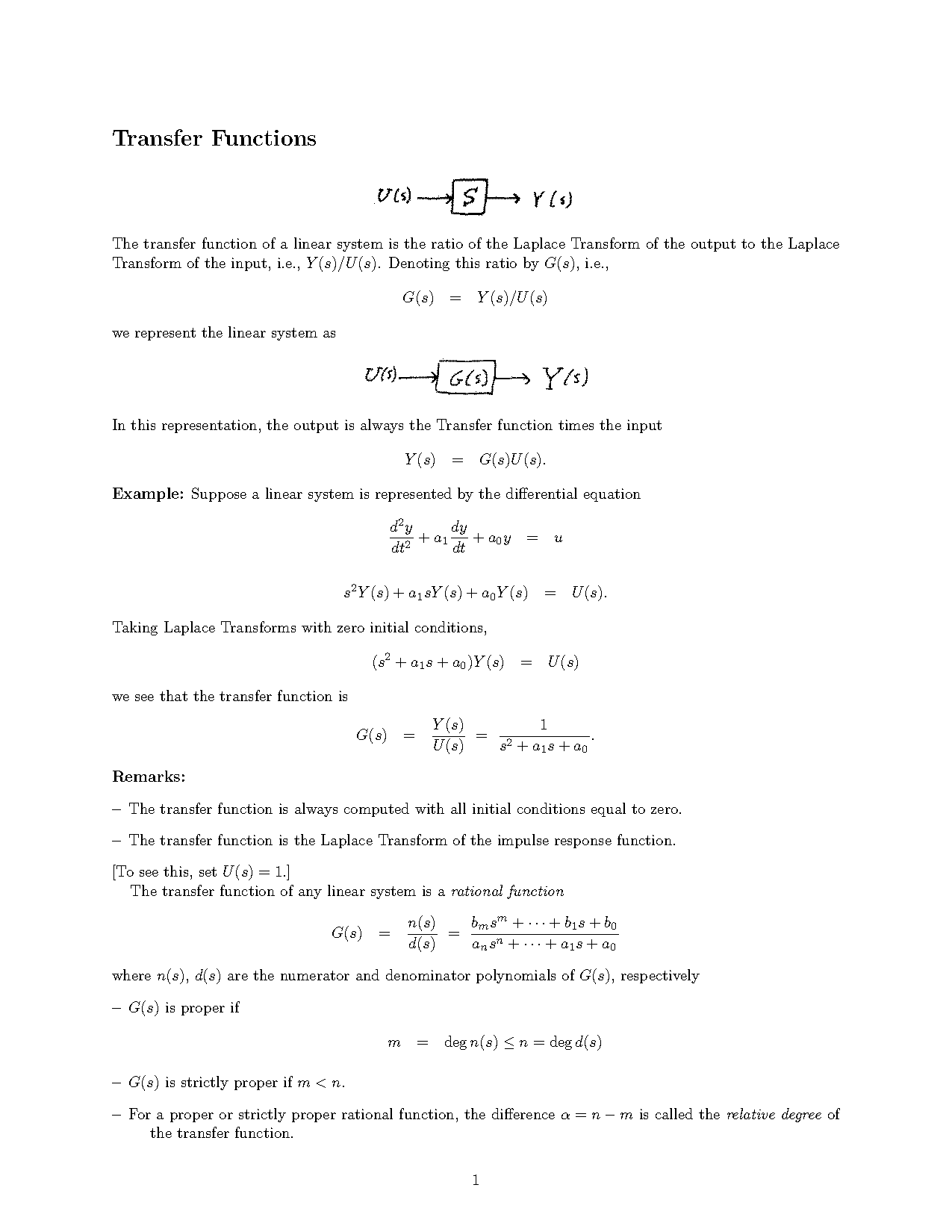 how to write transfer function from block diagram to algebraic