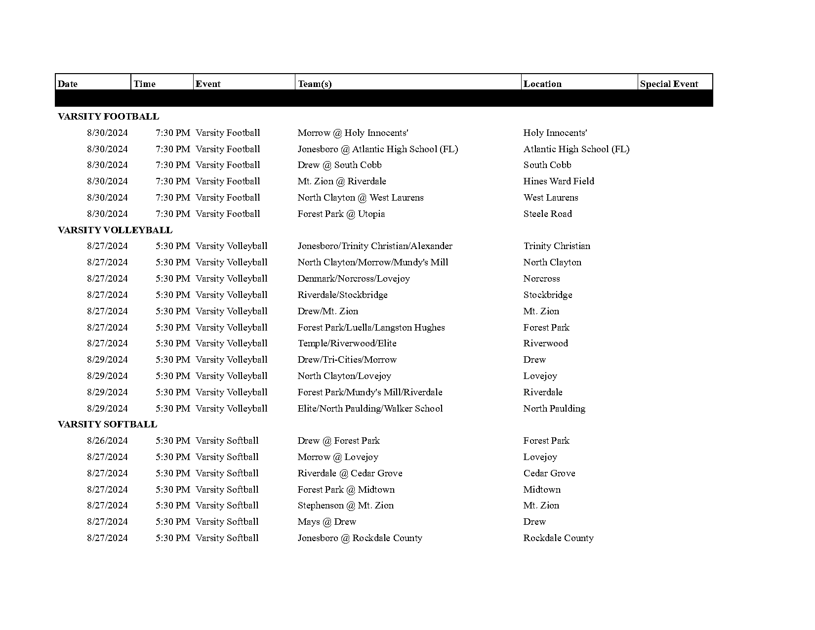 west laurens football schedule