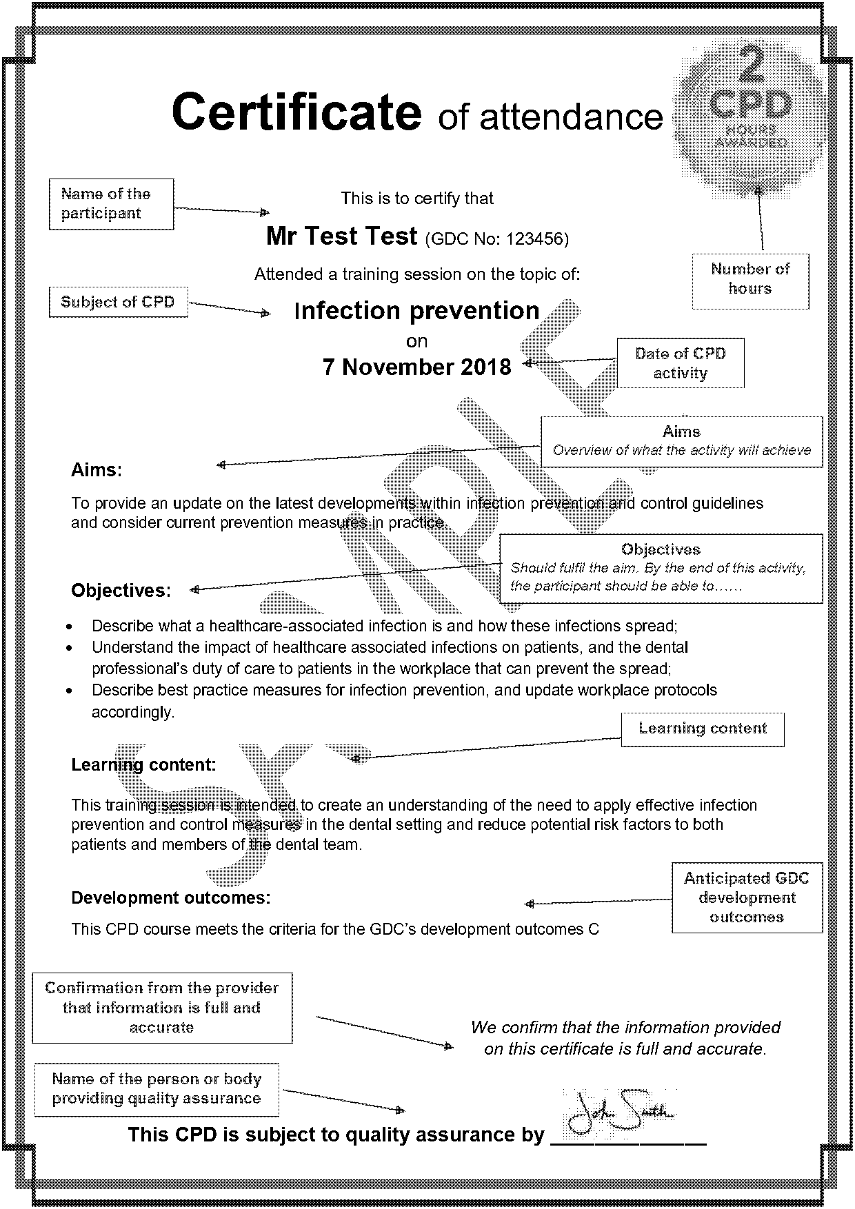 attendance certificate template doc