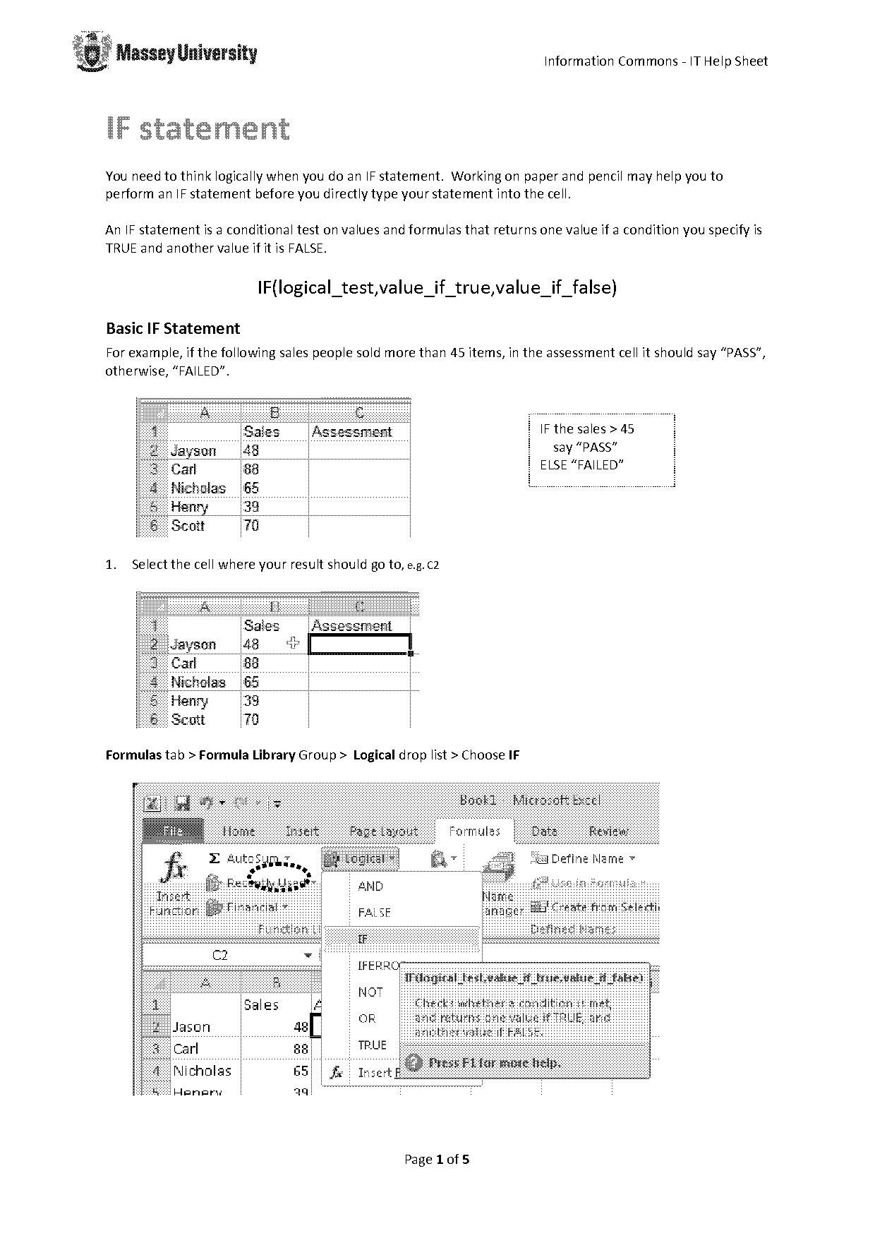 how to use and in a if statement in excel