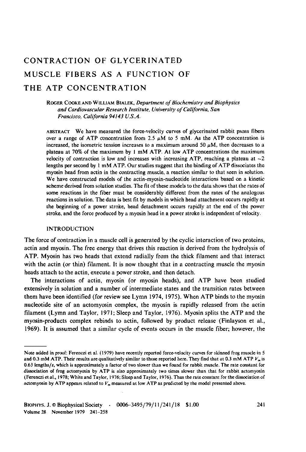 power stroke muscle contraction