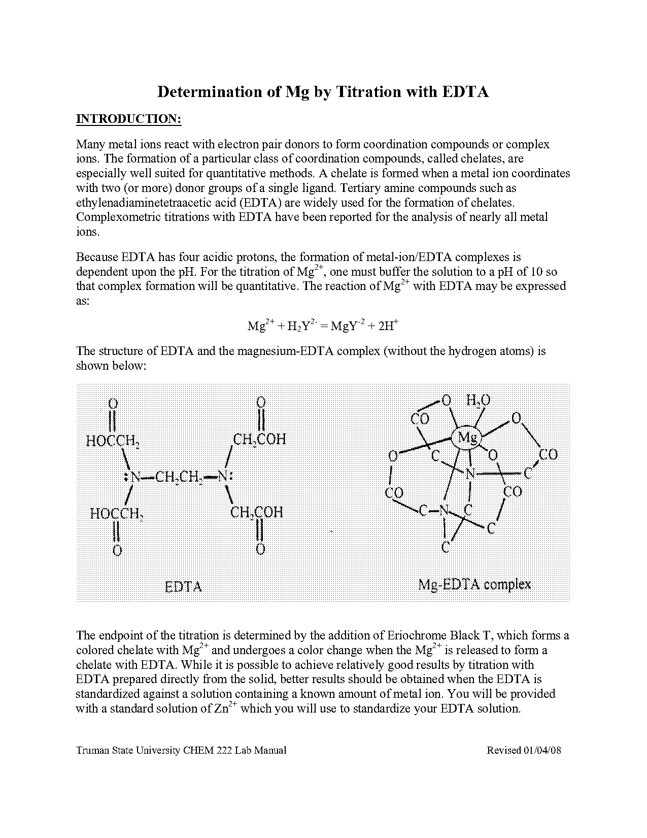 complexometric titration lab report conclusion