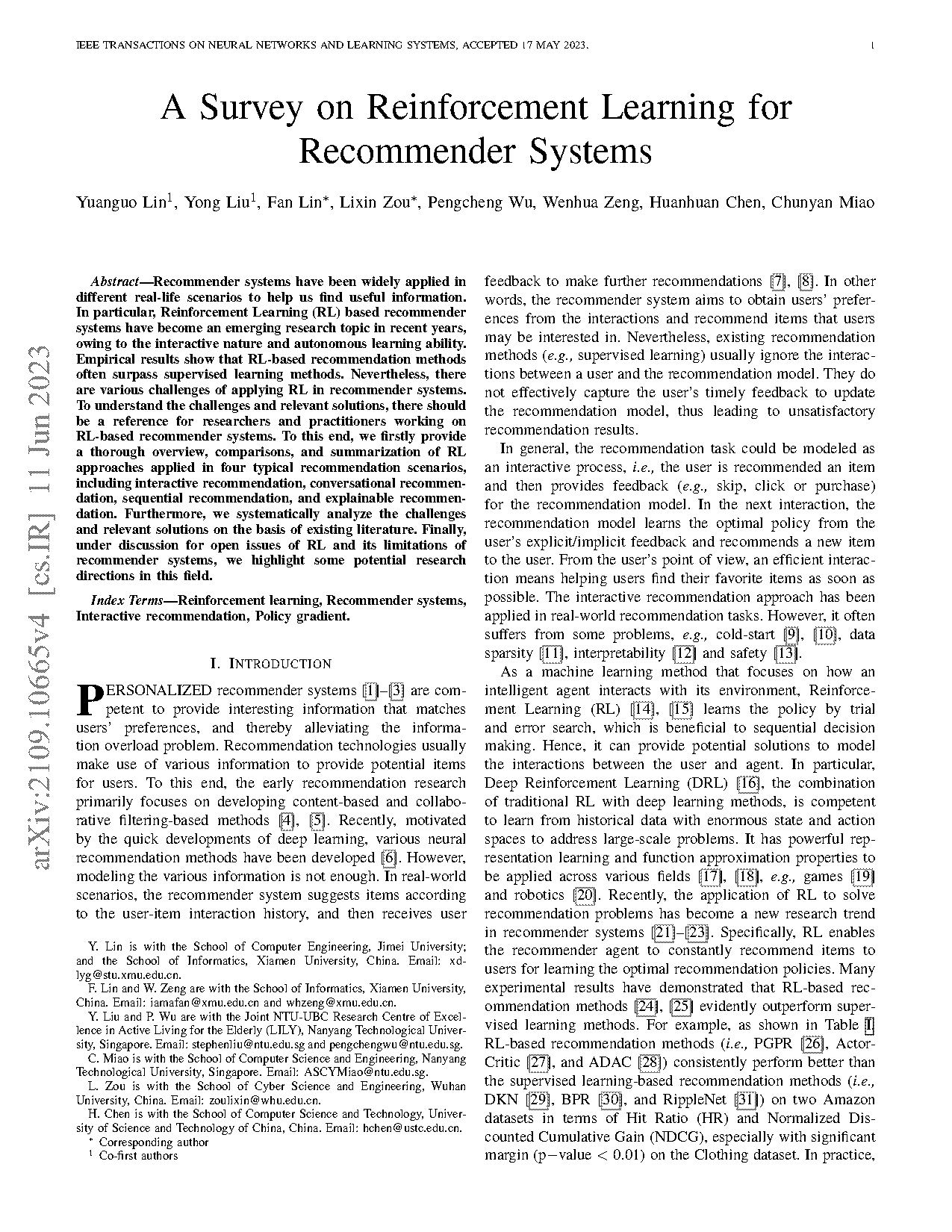 recommendation system using reinforcement learning