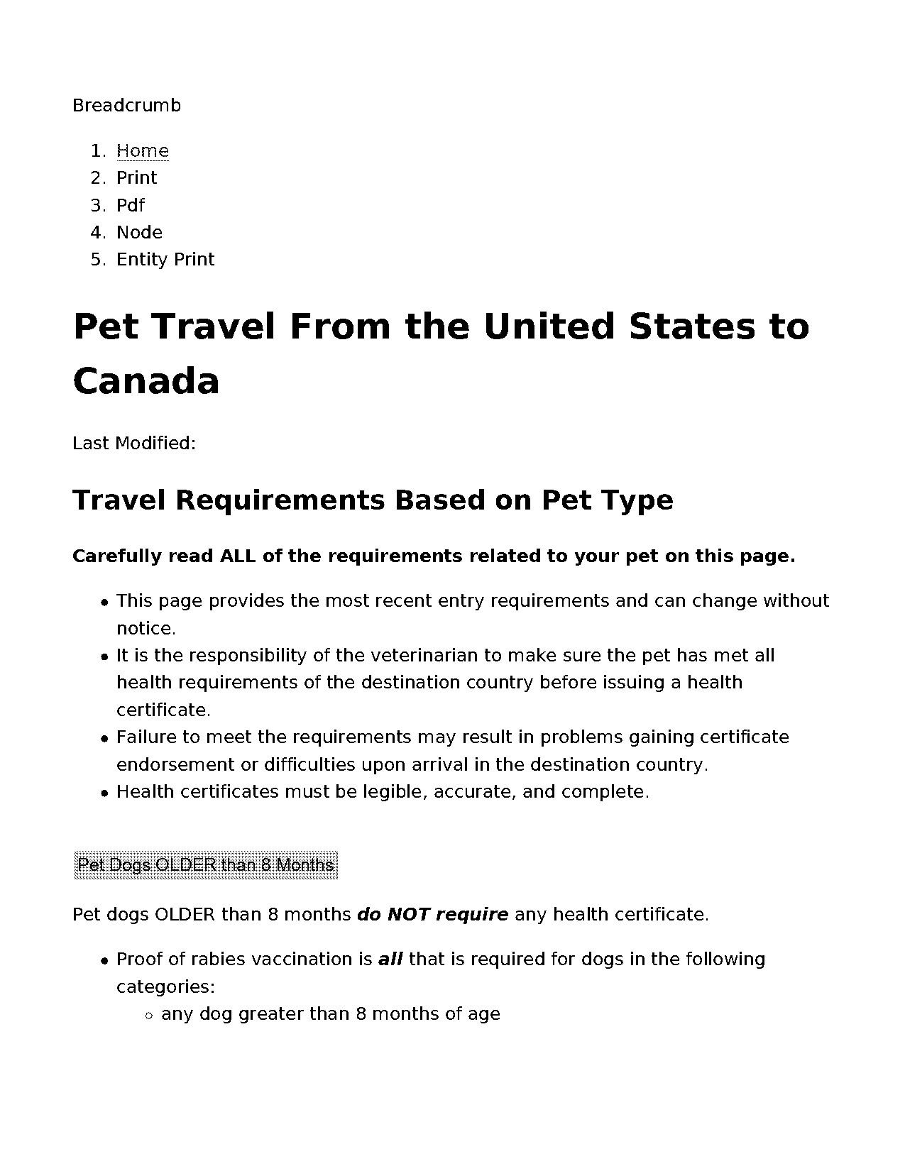 travel to canada requirements