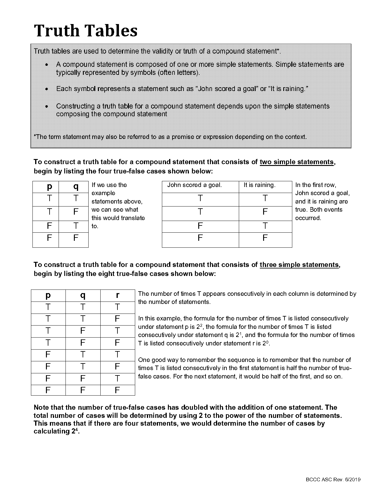 which of the following compound statements is false