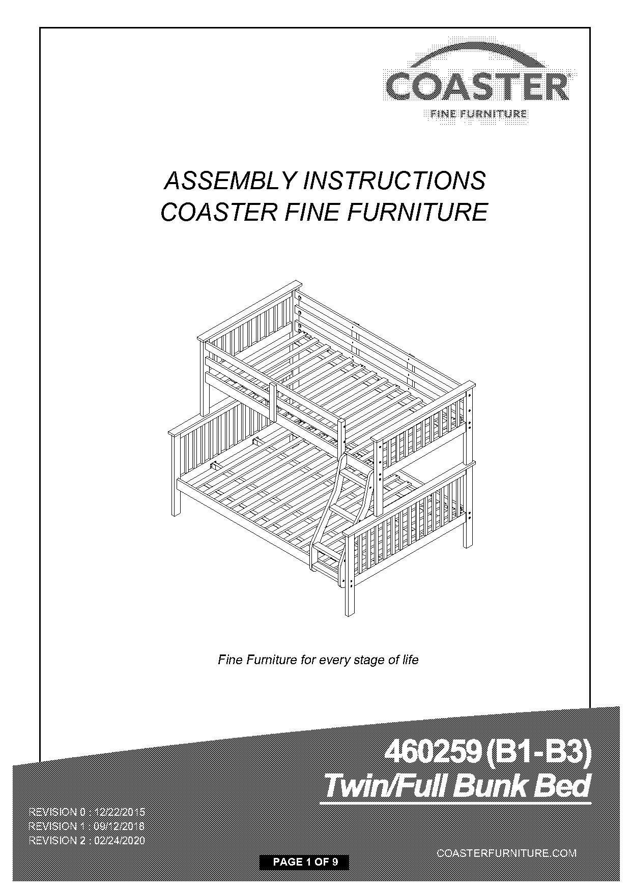 coaster fine furniture triple bunk bed assembly instructions