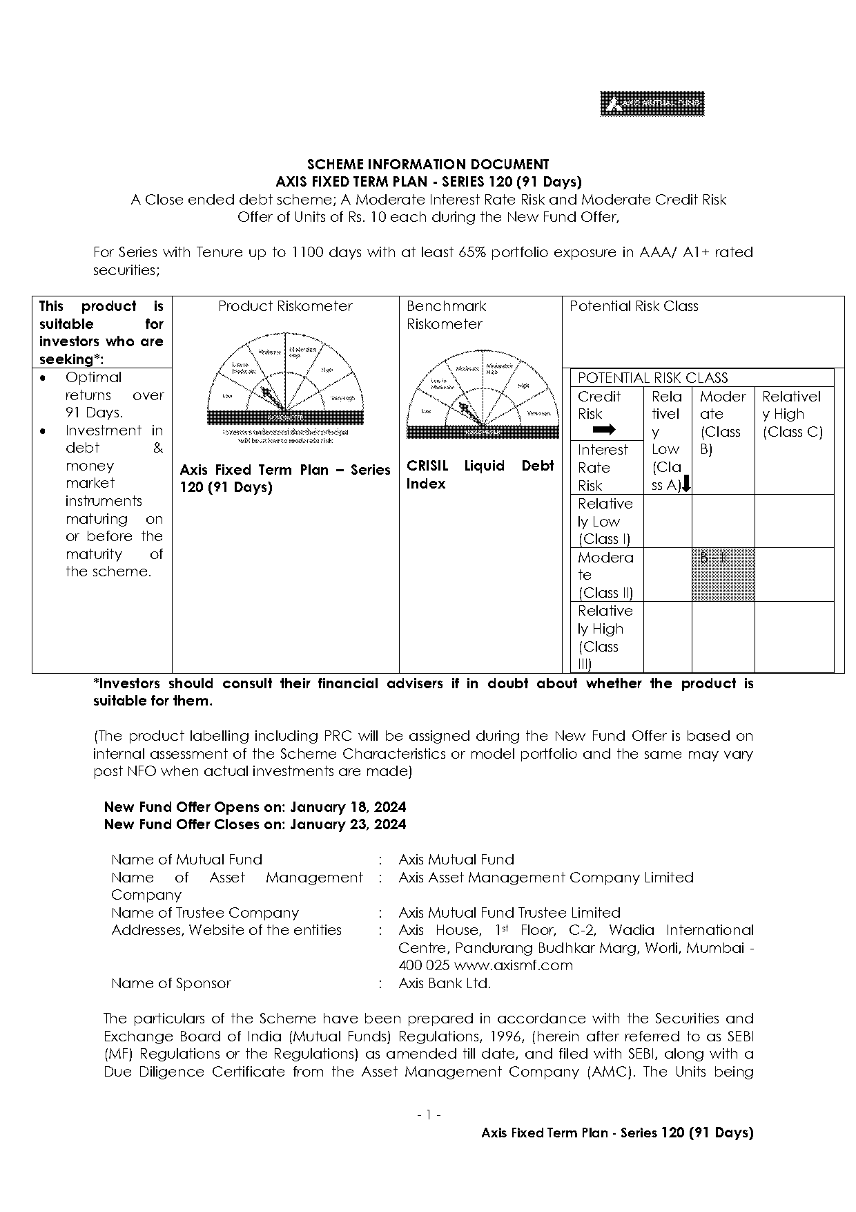 axis fixed term plan