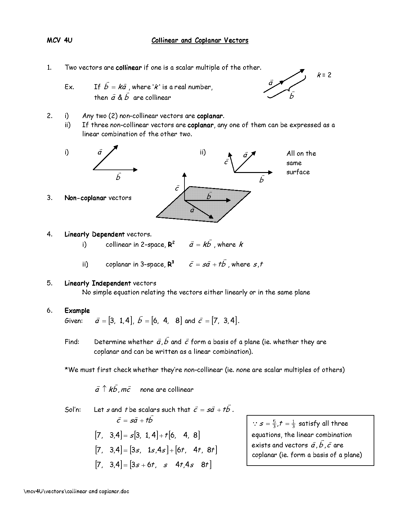 coplanar vectors examples pdf