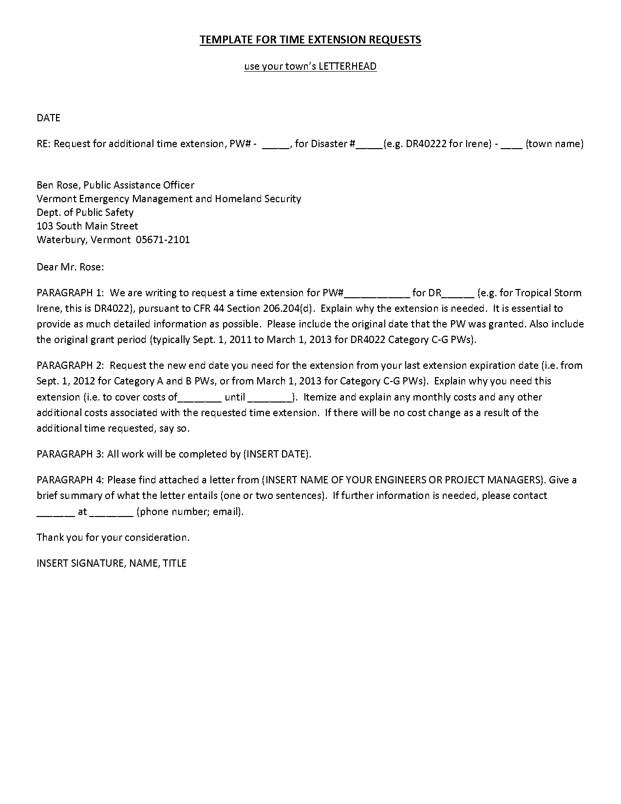 sample letter of extension of service contract