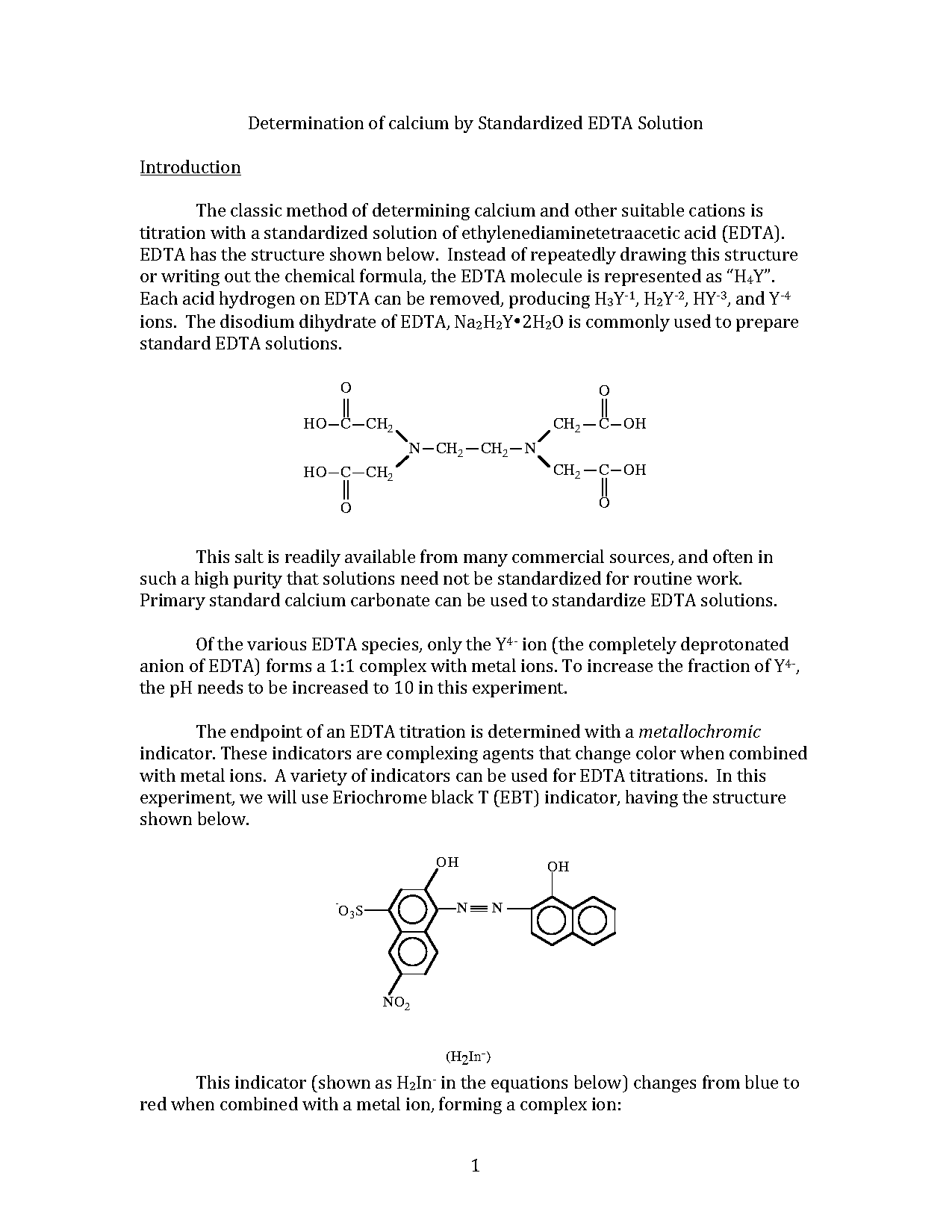 complexometric titration lab report conclusion