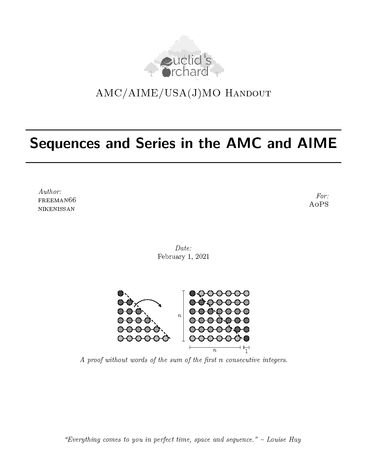 arithmetic series definition and example