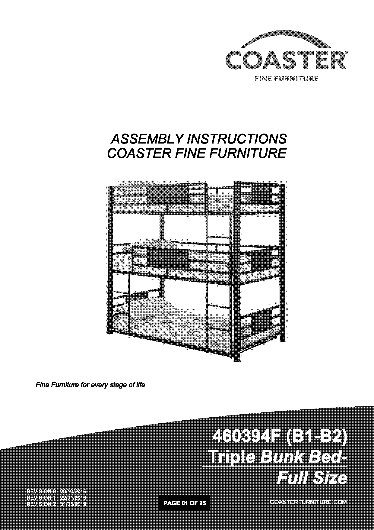 coaster fine furniture triple bunk bed assembly instructions