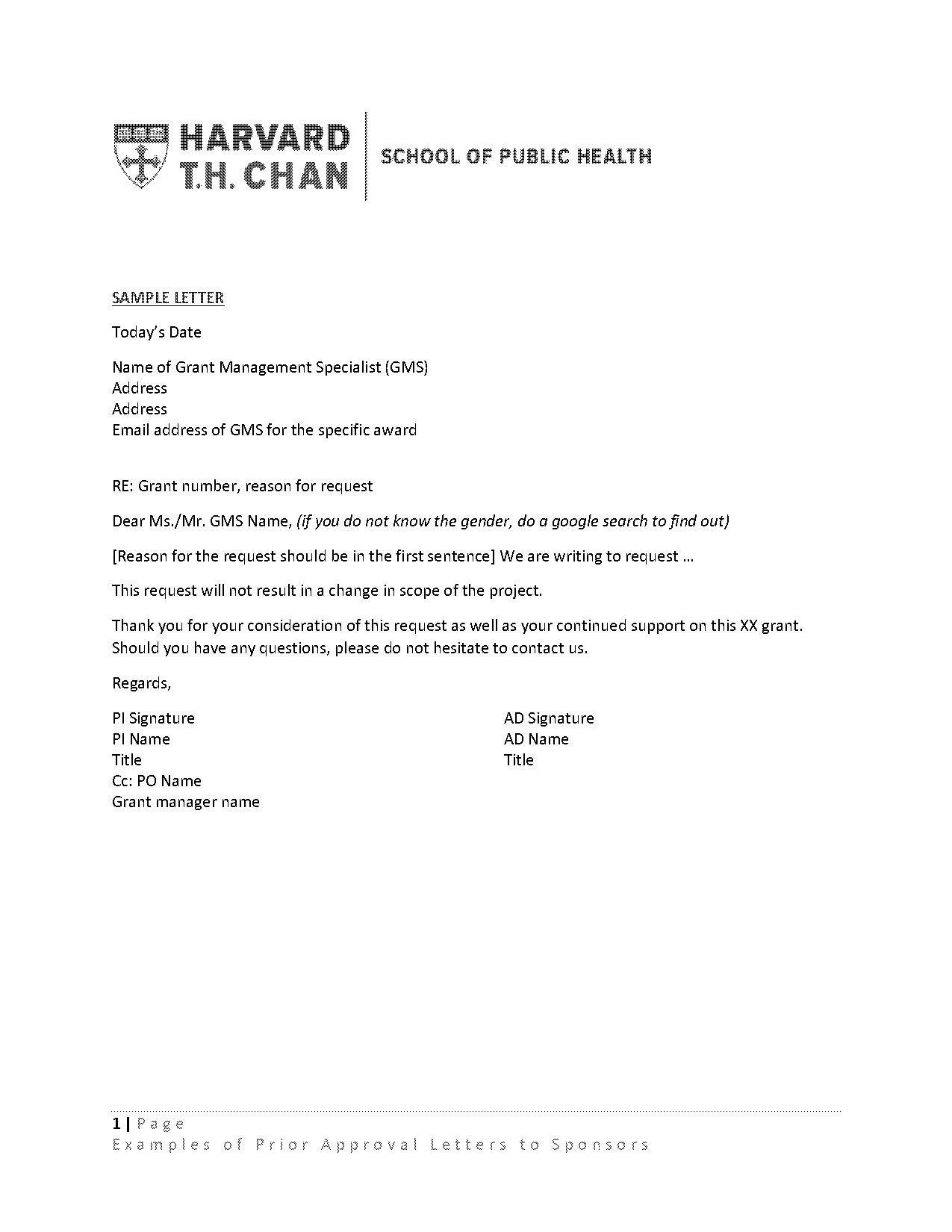 change request letter sample